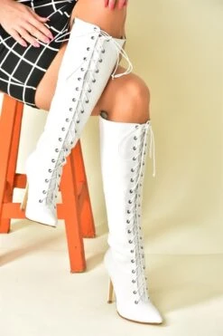 Fox Shoes Stiefel - Weiß - Pfennigabsatz/Stiletto Damen Stiefel 376116988