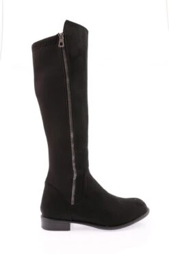 Dgn Stiefel - Schwarz - Flacher Absatz Damen Stiefel 357785333