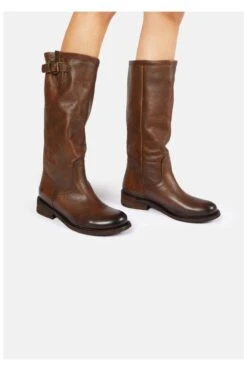 Felmini Stiefel - Braun - Blockabsatz Damen Stiefel Und Stiefeletten 745357282