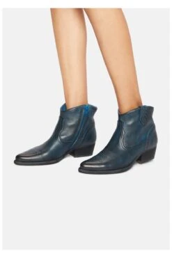 Felmini Stiefelette - Blau - Blockabsatz Damen Stiefel Und Stiefeletten 745357356