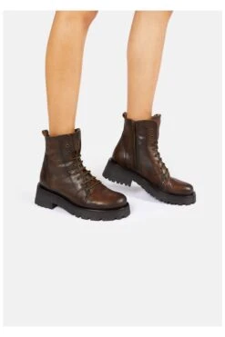 Felmini Stiefelette - Braun - Blockabsatz Damen Stiefel Und Stiefeletten 745357300