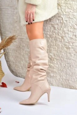 Fox Shoes Stiefel - Beige - Pfennigabsatz/Stiletto Damen Stiefel 186862698