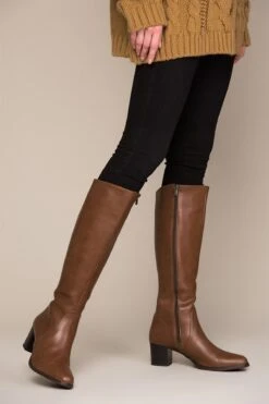 Fox Shoes Stiefel - Braun - Blockabsatz Damen Stiefel 55493