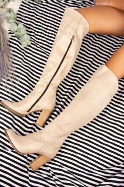 Fox Shoes Stiefel - Beige - Blockabsatz Damen Stiefel 50803479