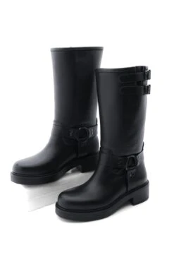 Marjin Stiefel - Schwarz - Flacher Absatz Damen Stiefel 750092557