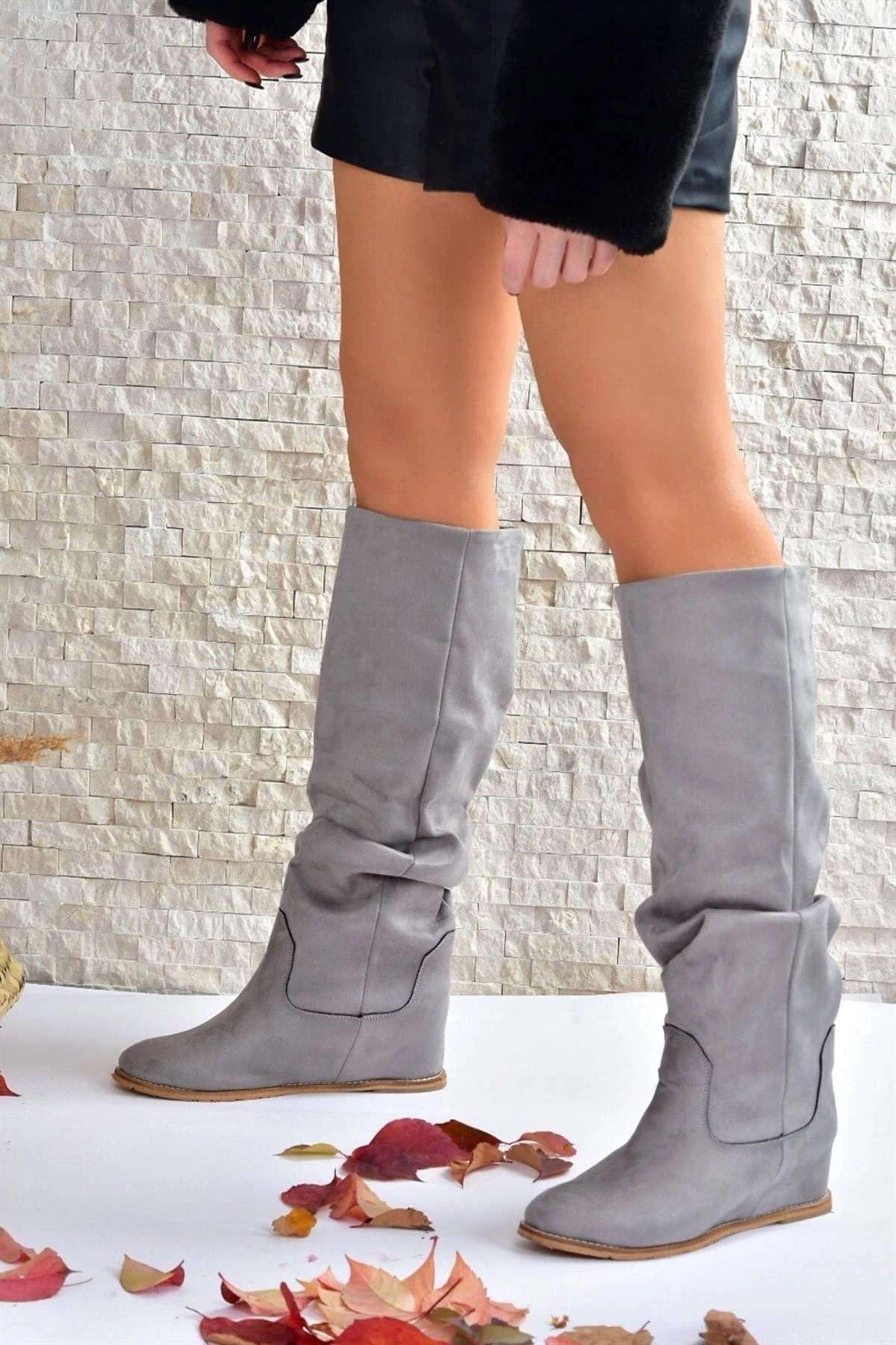 Fox Shoes Stiefel - Grau - Flacher Absatz Damen Stiefel 186865503 4 Fox Shoes Stiefel - Grau - Flacher Absatz Damen Stiefel 186865503 – Bild 2