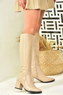 Fox Shoes Stiefel - Beige - Blockabsatz Damen Stiefel 353635418 -Panama Schuhe Geschaft 3 org zoom 450