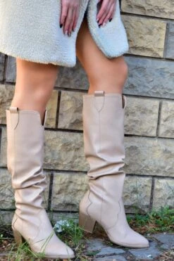 Fox Shoes Stiefel - Beige - Blockabsatz Damen Stiefel 203090492 -Panama Schuhe Geschaft 4 org zoom 5